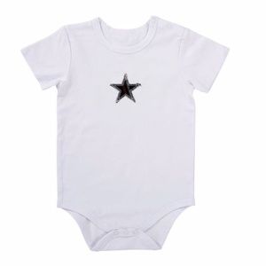 STEPHAN BABY: Infant NAVY PLAID STAR White Bodysuit Snap Shirt 6-12mo
